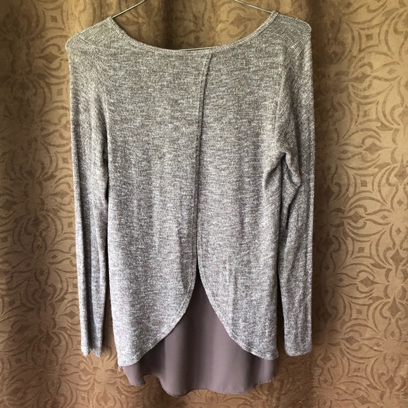 Flowy Mauve Splitback HighLow Sweater - Picture 2 of 3